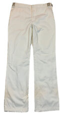 PRADA Pants Sz EUR 50 White Cotton Blend Straight Leg Red Tab 