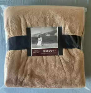 Vintage Berkshire SERASOFT NOUGAT hellbraun ÜBERWURF DECKE Übergröße 50"x70" Couch/Sofa - Bild 1 von 6