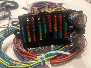 Kit de cableado de circuito universal personalizado 18 fusibles 22 arnés de alambre caña de calle color GM - Imagen 1 de 3