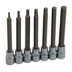 LONG ALLEN KEY / HEX BIT SOCKET SET 3/8" Drive Size 3mm 4mm 5mm 6mm 7mm 8mm 10mm - Picture 1 of 3