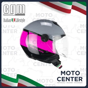 CASCO DEMI JET CGM 167R FLO STEP GRIGIO FUCSIA TAGLIA XXL (61 Cm.) - Imagen 1 de 1