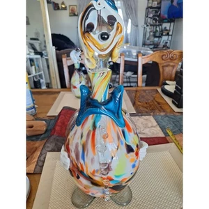 Decanter pagliaccio in vetro artistico soffiato a mano di Murano - italiano - ritrovamento di tenuta! 17" XL - Foto 1 di 10