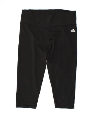 ADIDAS Womens Capri Leggings UK 20/22 XL Black Polyester CI04 - Image 1 of 3