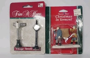 Letreros/reloj de calle Trim A Home Village y estatuilla de Navidad en Vermont - Imagen 1 de 4