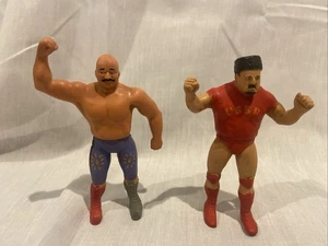 WWF LJN - Bendies - Nikolai Volkoff & Iron Sheik Wrestling Figures 4.5" - Picture 1 of 11