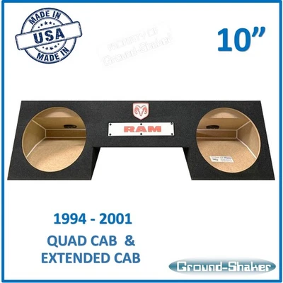 Dodge Ram cabina extendida y cabina cuádruple 1994-2001 caja de subwoofer doble de 10" Foto 1 de 4