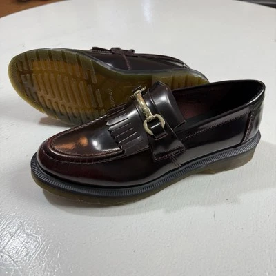 Dr Martens Adrian Snaffle Men 7 Women 8 Smooth Leather Kiltie Loafers Cherry Red - Image 1 of 4