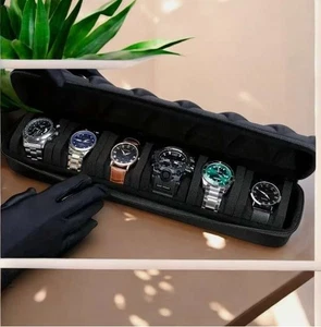 Leather Watch Roll Travel Case Leather Watch Watch Box Wristwatch Display Unisex - Picture 1 of 16