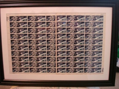 2 Sheets 1967 Space Walk U.S. Postage Stamps FRAMED!!! - Image 1 of 4