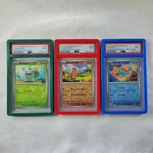 π₯ Pokemon TCG π₯ Bulbasaur Squirtle Charmander 151 Stamp Promo π₯ PSA 9 MINT π₯ - Picture 1 of 14