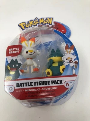 Boneco de ação Pokemon New Sword and Shield Battle pacote com 2 - Munchlax e Scorbunn - Imagem 1 de 3