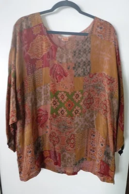 BLUSA TIANELLO 100% RAYÓN SHELLY-SEMI TRANSPARENTE-TALLA GRANDE-ESTILO 96B Foto 1 de 3