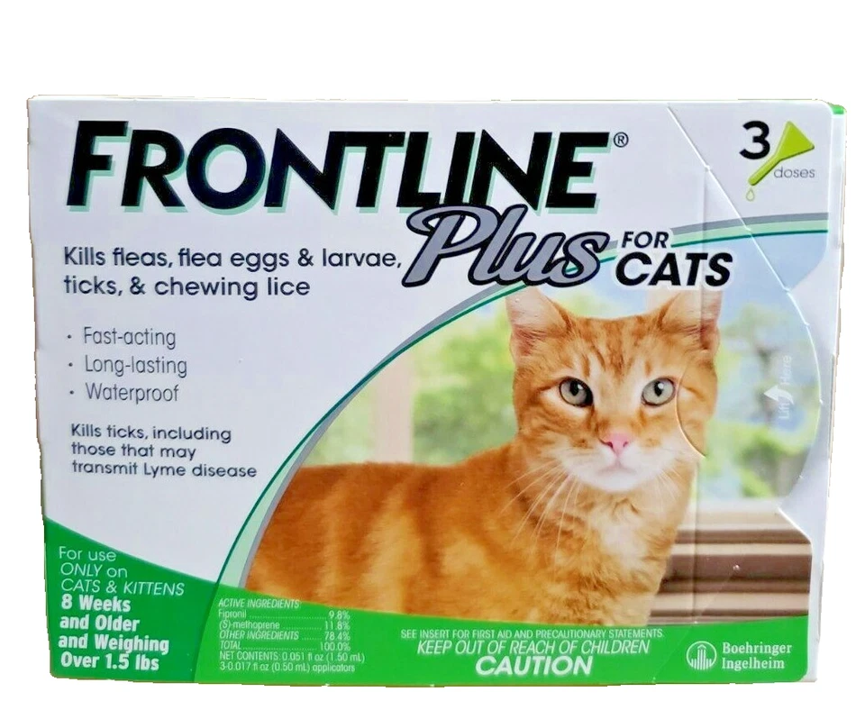 FRONTLINE Plus Flea & Tick Treatment for Cats and Kittens - 3 Dose EPA approved! - Изображение 1 из 1