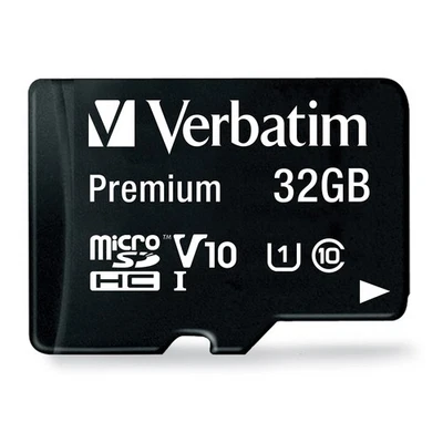 Verbatim 44083 32GB Class 10 Micro SDHC with Adapter,Black - Image 1 of 4
