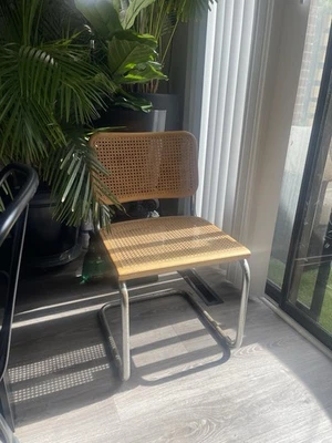 Vintage Cesca Style Chrome Cane Cantilever Chair-Breuer Style MCM Cane Chair - Image 1 of 4
