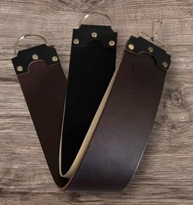 3" Wickett & Craig English Bridle 3 Component Straight Razor Strop (Dark Brown) - Picture 1 of 9