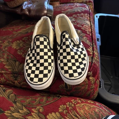 Sapato quadriculado Vans preto e off white 6 masculino, 7,5 feminino - Imagem 1 de 4