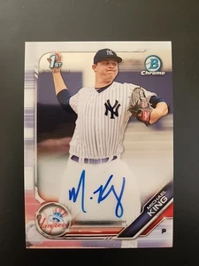Bowman Chrome 1st Michael King Prospects 2019 autógrafo firmado autógrafos automático - Imagen 1 de 8