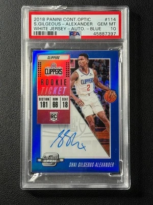 SHAI GILGEOUS-ALEXANDER PSA 10 2018 CONTENDERS OPTIC #114 BLUE PRIZM RC AUTO /49 - Image 1 of 3