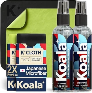 Koala Kit Spray Pulitore Lenti Occhiali: 2 Bottiglie + 2 Panno in Microfibra, USA - Foto 1 di 8