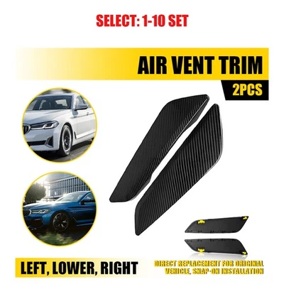 Carbon Fiber Fender Air Duct Trims Cover LH&RH For BMW 5 Series G30 17-23 2-20x - Image 1 of 4