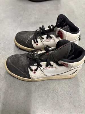 2014 Nike Air Jordan 1 Flight 2 Premium Zapatos Blanco 640603-101 EE. UU. Talla 5,5 años Foto 1 de 4