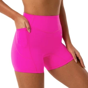 Women's Yoga Shorts with Pockets, High Waist Workout Running Gym Shorts Butte... - Picture 1 of 7