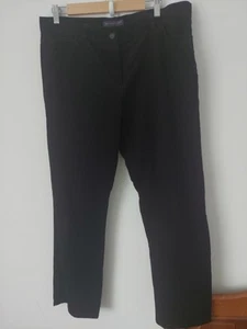 M&S Collection Ladies Black Corduroy Jeans Straight Leg Stretch Uk Size 16 Short - Picture 1 of 4