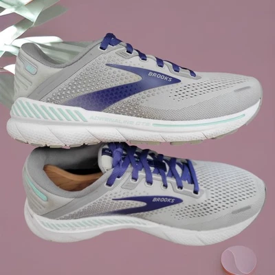 Brooks Adrenaline GTS 22 Running Shoes Grey, Purple, and Mint Colorway 9.5 W - Image 1 of 4