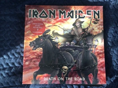 Iron Maiden Death on the road 2 x vinyl picture disc records - Image 1 of 4