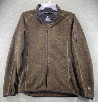 Chaqueta polar de alpaca Kuhl para hombre talla L cremallera completa marrón cálida cómoda bolsillos con cremallera Foto 1 de 4