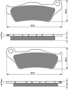 Bremsscheibenbeläge hinten R/H Goldfren für 2005 BMW R 1150 GS - Bild 1 von 2