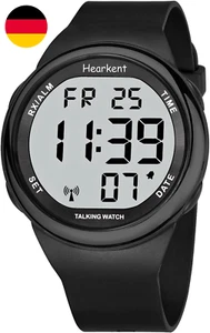 Hearkent Sprechende Uhr Für Sehbehinderte Oder Senioren LCD Große Zahl Leicht Zu - Bild 1 von 12