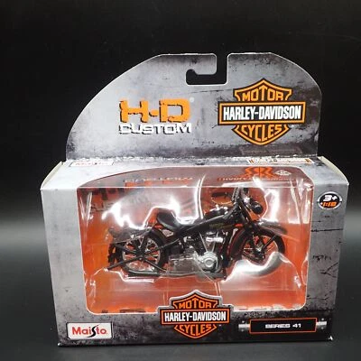 1928 28 Jdh Twin Cam Harley Davidson Maisto Serie 41 1/18 Modello Di Moto - Immagine 1 di 4