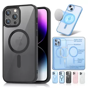 For iPhone 16 Pro Max 15 14 13 12 11 XS X MagSafe Magnetic Clear Case Shockproof - Photo 1 sur 33