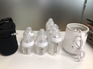 Brand New Tommee Tippee Bottle Warmer PLUS 8 Brand New Bottle And Carrier Bag