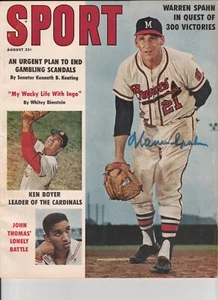 WARREN SPAHN SIGNED 1961 SPORT MAGAZINE AUGUST KEN BOYER & GAMBLING SCANDALS - Picture 1 of 2
