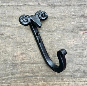 "Gancho de pared de hierro fundido Pennsylvania hecho por Amish Ram/oveja, 4,5"" de largo" - Imagen 1 de 2