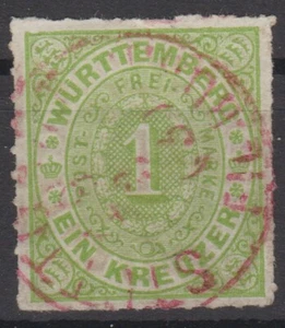 == AD Württemberg Mi. 36a gest roter K1 "Stuttgart" == - Picture 1 of 1