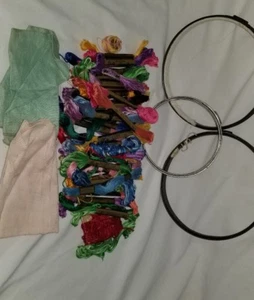 Vintage Embroidery Thread 39 Plus 3 Rings & Other Misc Items - Picture 1 of 9