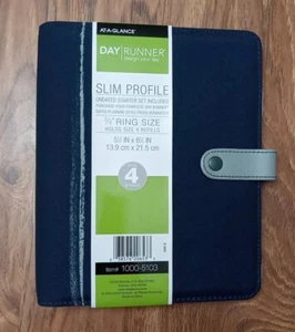 AT-A-GLANCE Day Runner Slim Profile Size 4 Binder 3/4" Ring Size 5-1/2" x 8-1/2" - Picture 1 of 13