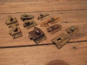 Vintage 1800's Cabinet LOT Catches Cupboard Latches Brass & Metal Knob - PARTS! - Picture 1 of 5