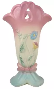 Hull Bow Knot Vase B-11 Art Pottery 10.5in Original Label 1949 Vintage Scarce - Picture 1 of 13