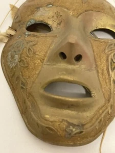 BRASS ASIAN MASK - Picture 1 of 7