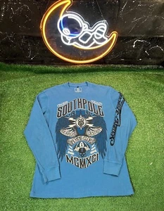 Y2K SouthPole Blue Thermal Waffle Knit T Shirt Men’s XLarge Emo Grunge Skater - Picture 1 of 7