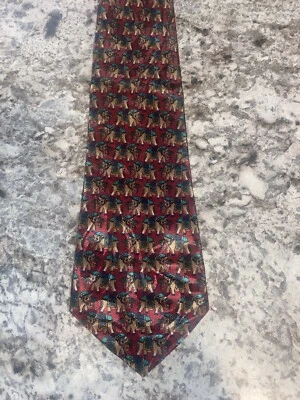 Enzo Moravia 领带 100% 聚酯纤维 56 英寸。 埃及大象 — 第 1/4 张图片