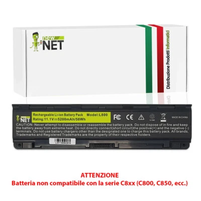 NEW NET Batteria per Toshiba Satellite PA5024U1BRS, PA5024U-1BRS 10,8/11,1V 5200mAh
