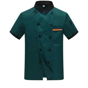Professional Short Sleeve Chef Jacket Food Service Industry Restaurant Chef Coat - Picture 1 of 29