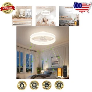 Quiet Low Profile Fandelier Ceiling Fan with Light Remote Control - 6 Speeds - Picture 1 of 9