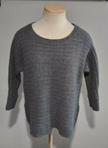 Garnet Hill  3/4 Sleeves Boxy Pullover Sweater High Low Hem Sz S